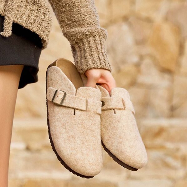 UBZ Wool Felt Birkenstock Slippers for Women - 图片 2