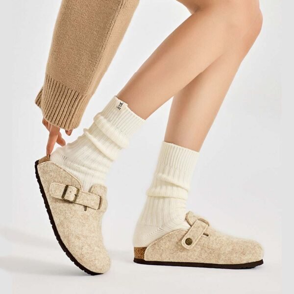 UBZ Wool Felt Birkenstock Slippers for Women - 图片 5