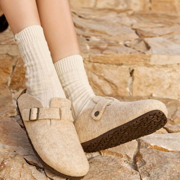 UBZ Wool Felt Birkenstock Slippers for Women - 图片 4