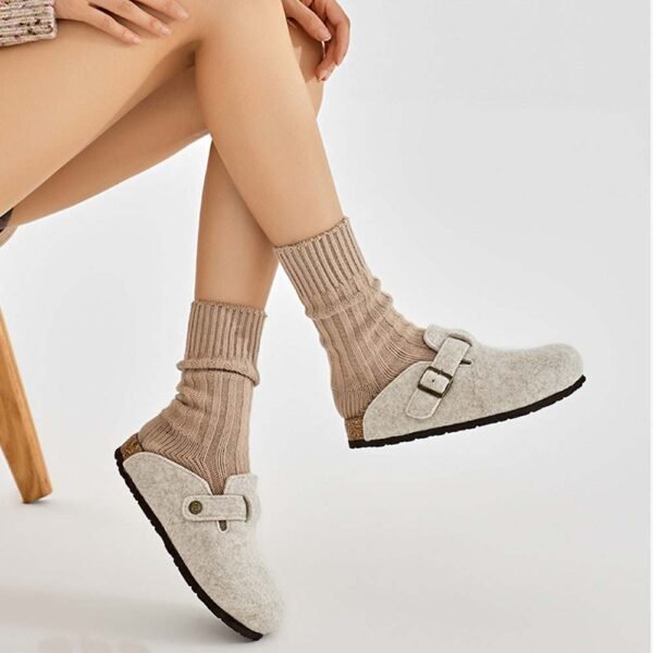 UBZ Wool Felt Birkenstock Slippers for Women - 图片 6