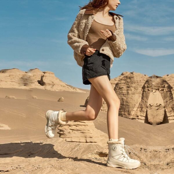 UBZ Waterproof Sub-zero Protection Short Bow Snow Boots for Women - 图片 2