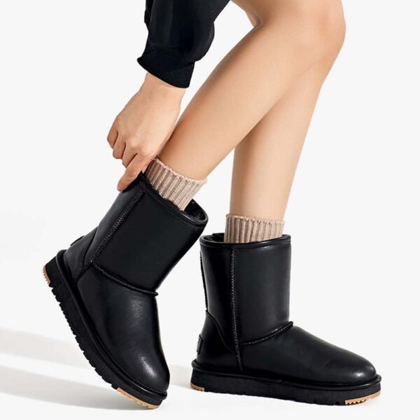 UBZ Waterproof Leather Calf Snow Boots for Women - 图片 11