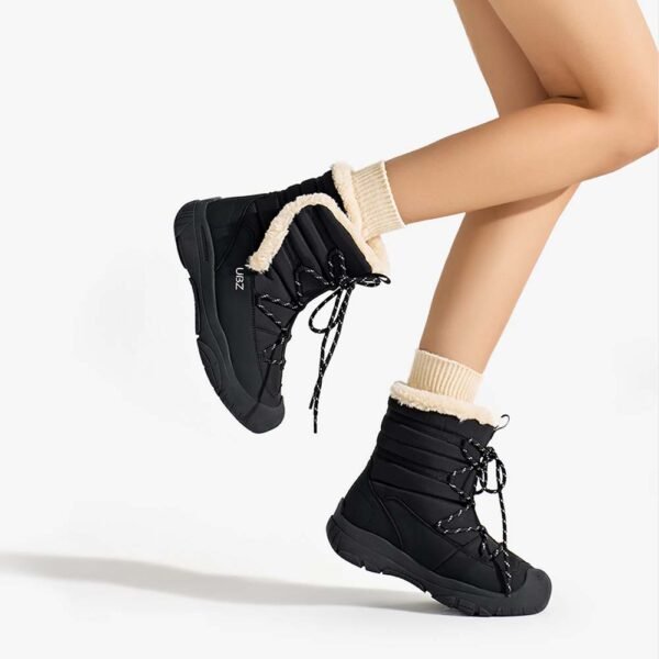 UBZ Waterproof Supper Warm Short Bow Snow Boots for Women - 图片 11