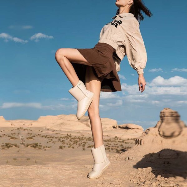 UBZ Waterproof Leather Calf Snow Boots for Women - 图片 8