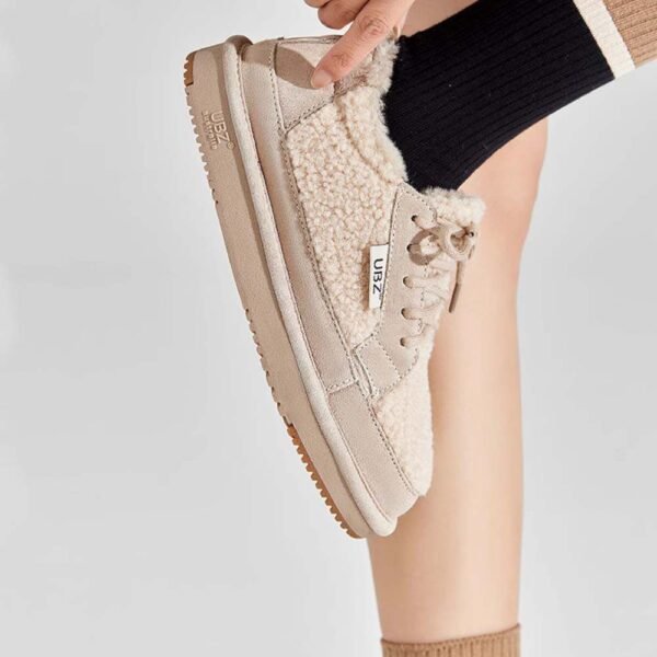 UBZ Lamb Wool Ankle Snow Boots for Women - 图片 7