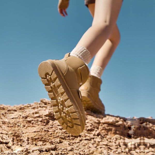 UBZ Waterproof Short Bow Snow Boots with Hook and Loop Fasteners for Women - 图片 6
