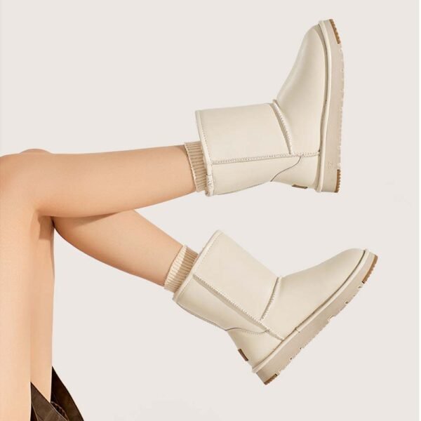 UBZ Waterproof Leather Calf Snow Boots for Women - 图片 9