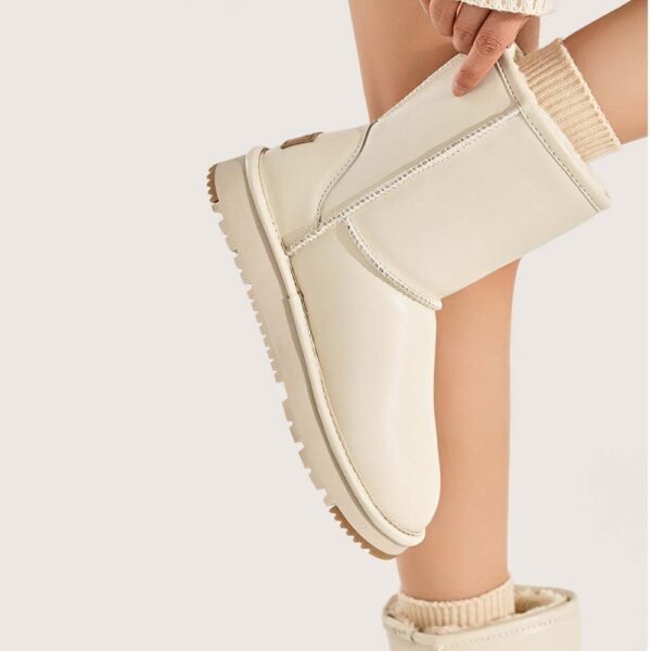 UBZ Waterproof Leather Calf Snow Boots for Women - 图片 6