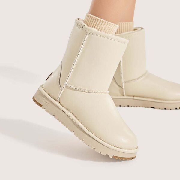 UBZ Waterproof Leather Calf Snow Boots for Women - 图片 7