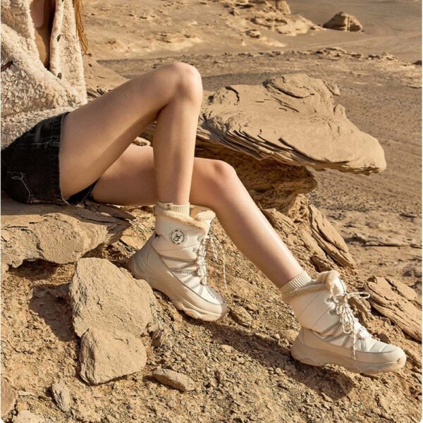 UBZ Waterproof Sub-zero Protection Short Bow Snow Boots for Women - 图片 3