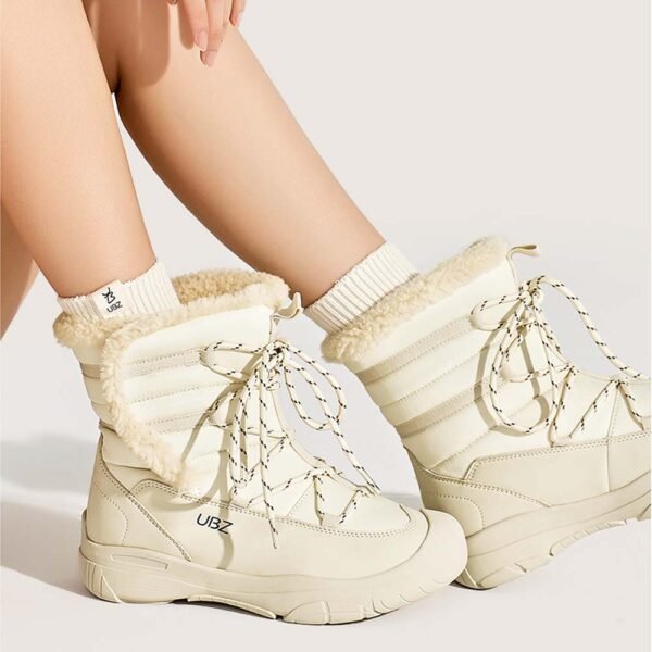 UBZ Waterproof Supper Warm Short Bow Snow Boots for Women - 图片 6