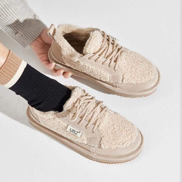 UBZ Lamb Wool Ankle Snow Boots for Women - 图片 8