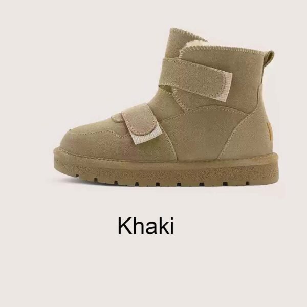 UBZ Waterproof Short Bow Snow Boots with Hook and Loop Fasteners for Women - 图片 14