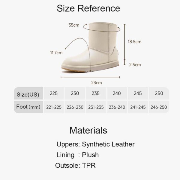 UBZ Waterproof Leather Calf Snow Boots for Women - 图片 12