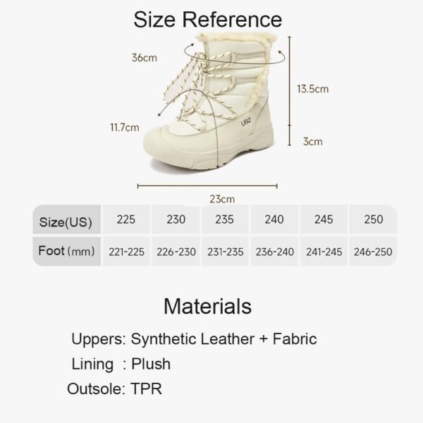 UBZ Waterproof Supper Warm Short Bow Snow Boots for Women - 图片 13