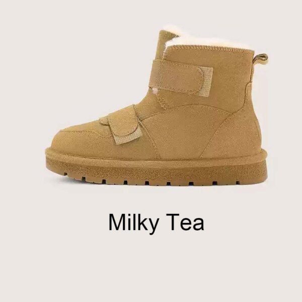 UBZ Waterproof Short Bow Snow Boots with Hook and Loop Fasteners for Women - 图片 13