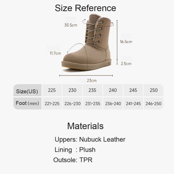 UBZ Waterproof Calf Snow Boots for Women - 图片 10